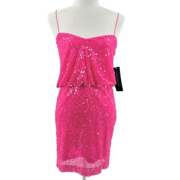 Aidan Mattox Pink Sequin Mini Dress NWT Size 0 - Picture 2 of 8